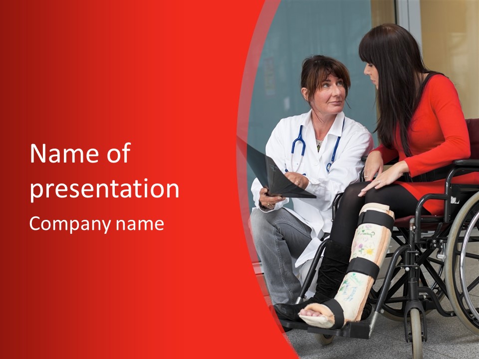 Handicapped Women Orthopedics PowerPoint Template