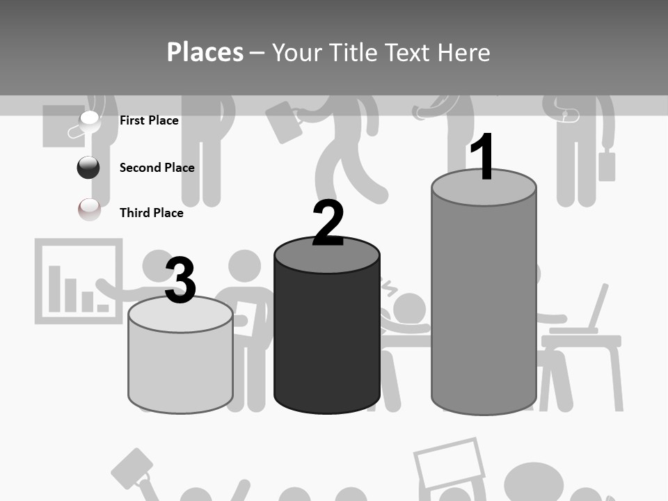 Employee Pointing Sitting PowerPoint Template