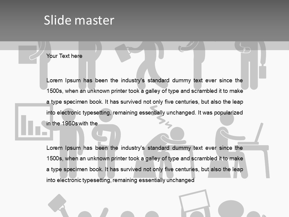 Employee Pointing Sitting PowerPoint Template