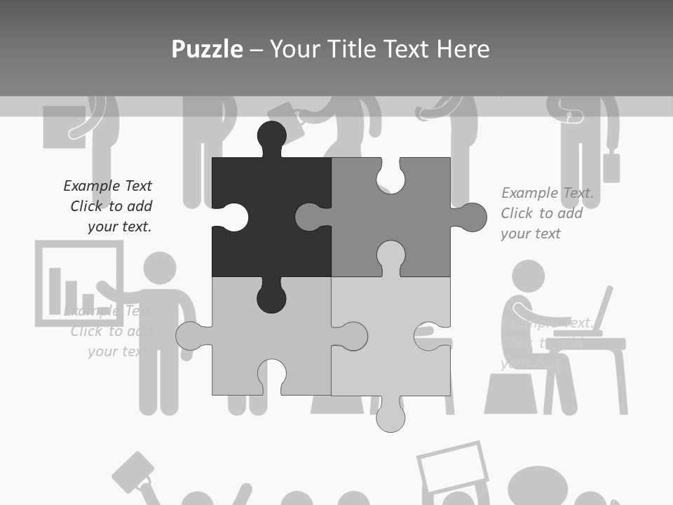 Employee Pointing Sitting PowerPoint Template