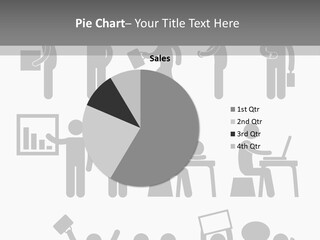 Employee Pointing Sitting PowerPoint Template