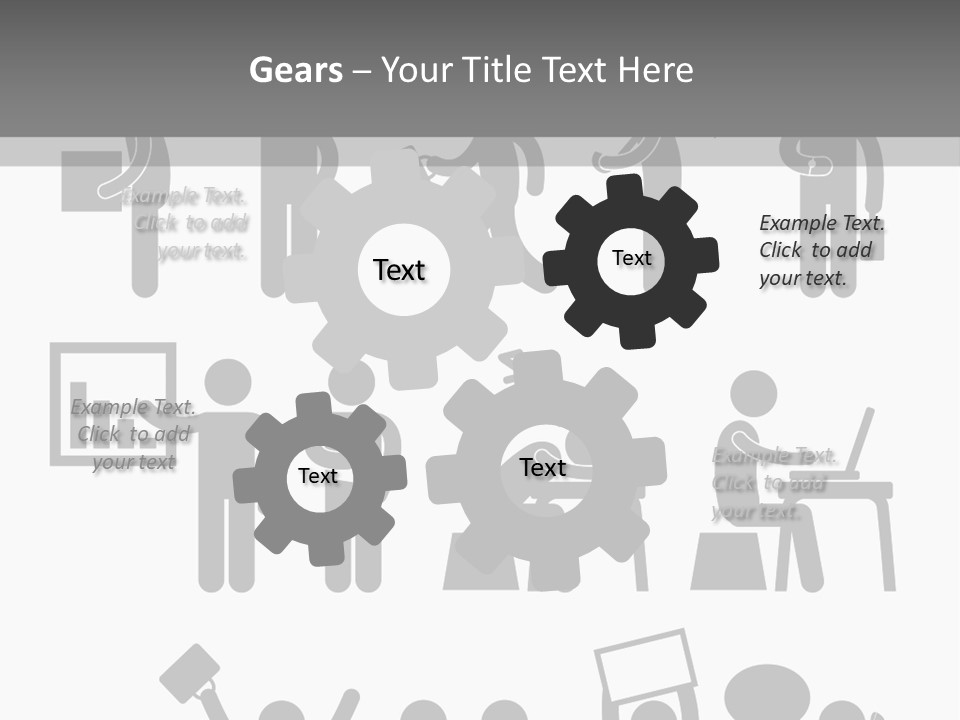 Employee Pointing Sitting PowerPoint Template