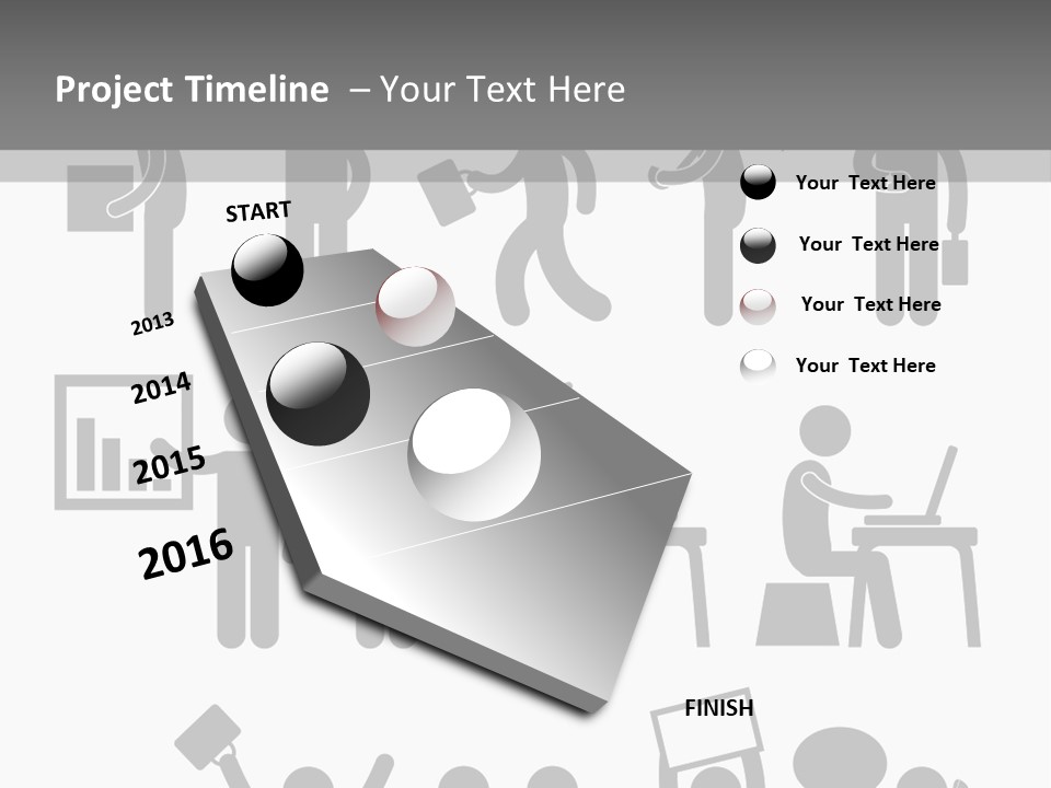Employee Pointing Sitting PowerPoint Template