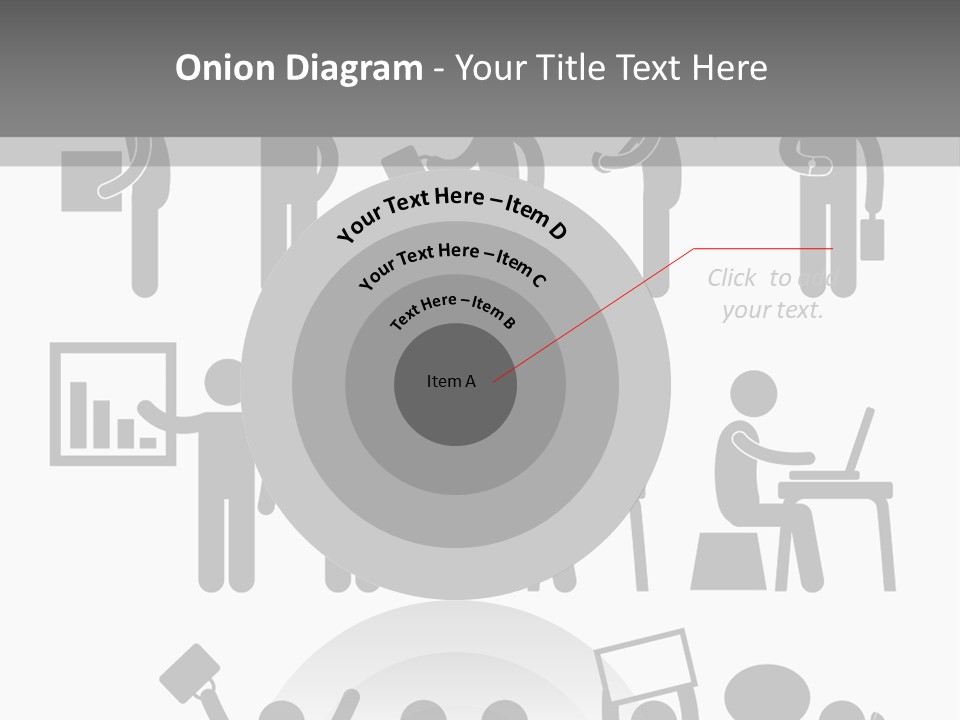 Employee Pointing Sitting PowerPoint Template