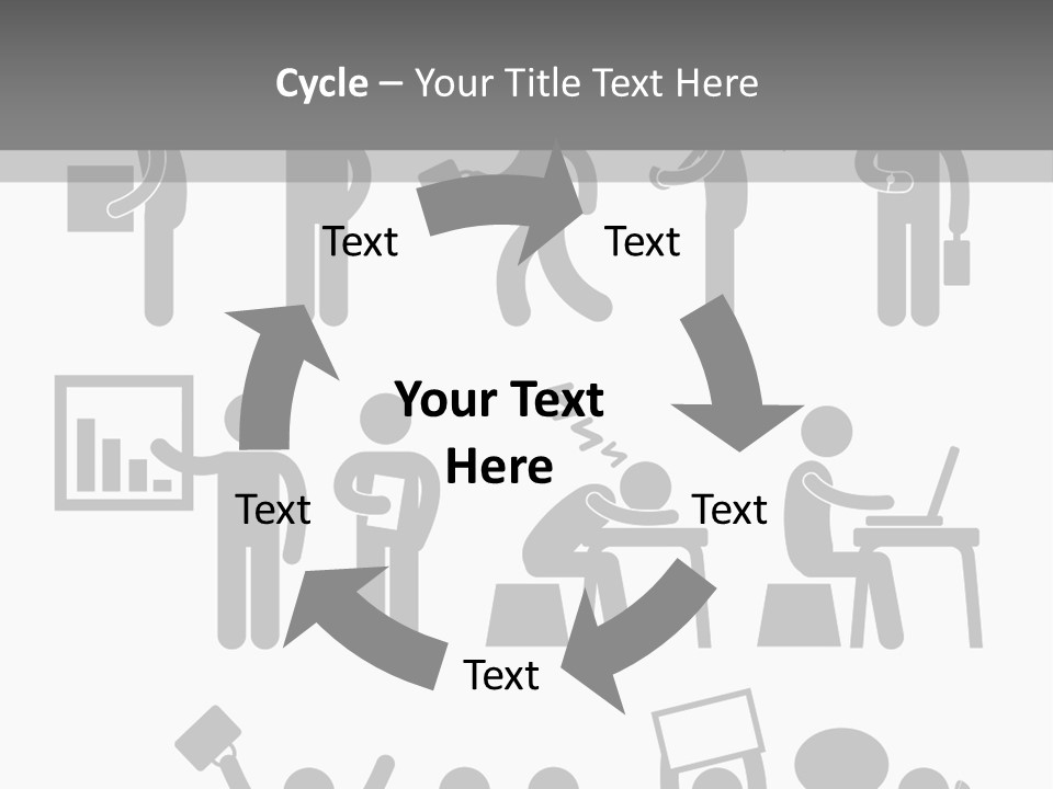Employee Pointing Sitting PowerPoint Template