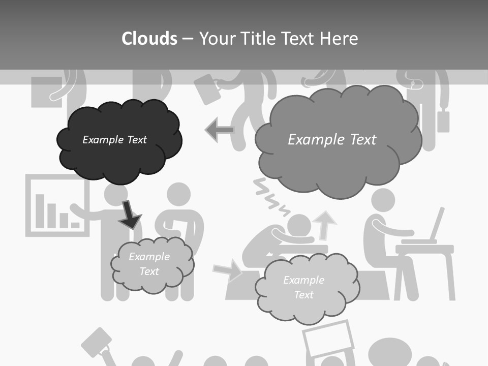 Employee Pointing Sitting PowerPoint Template
