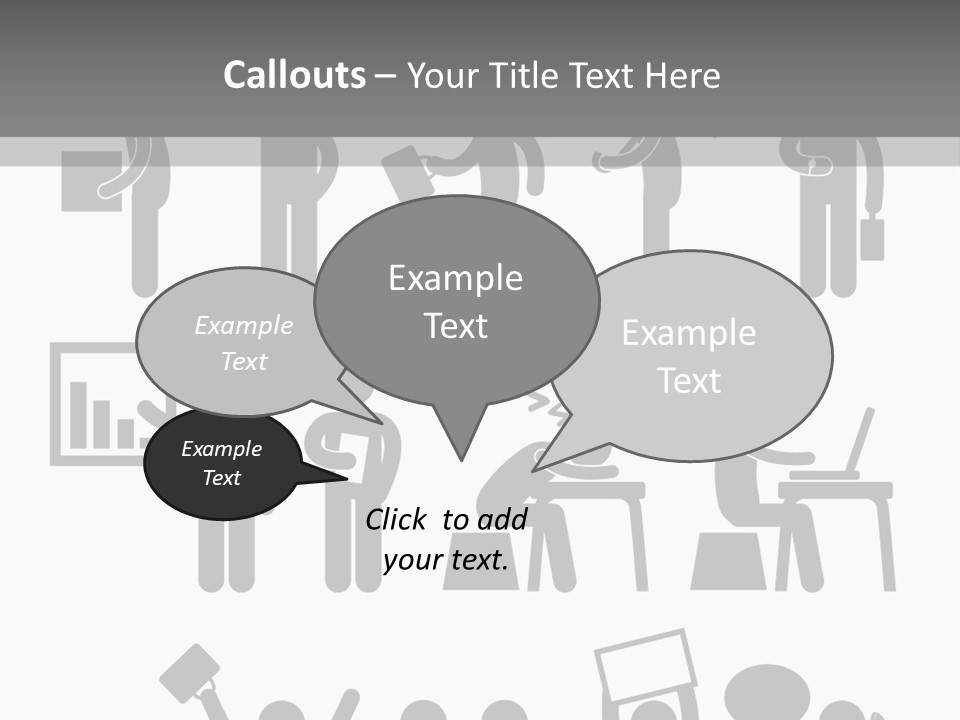 Employee Pointing Sitting PowerPoint Template