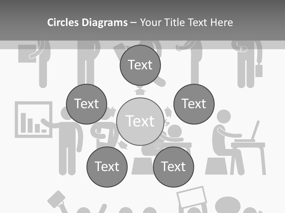 Employee Pointing Sitting PowerPoint Template