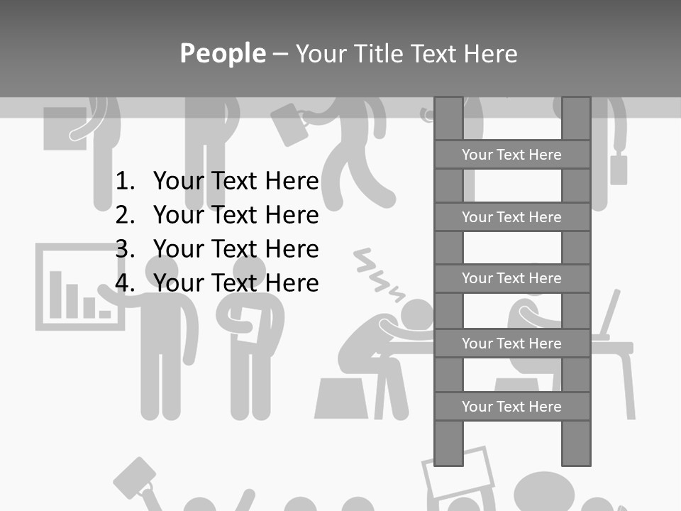 Employee Pointing Sitting PowerPoint Template