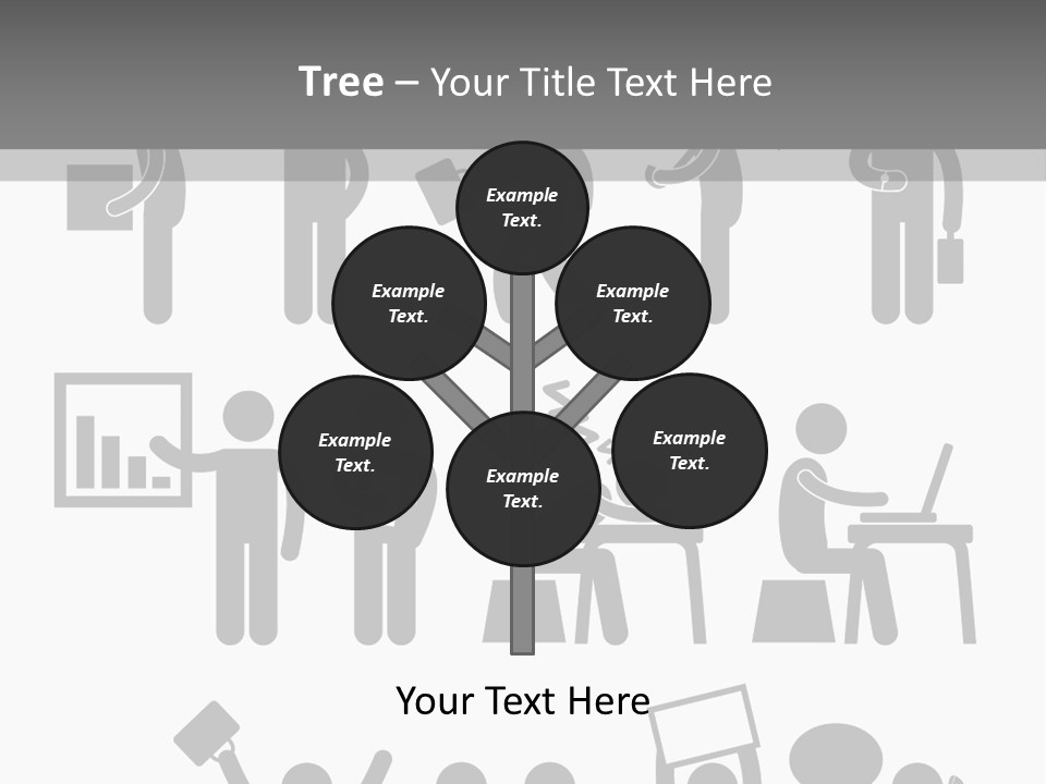 Employee Pointing Sitting PowerPoint Template