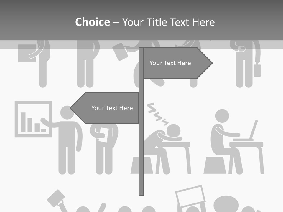 Employee Pointing Sitting PowerPoint Template