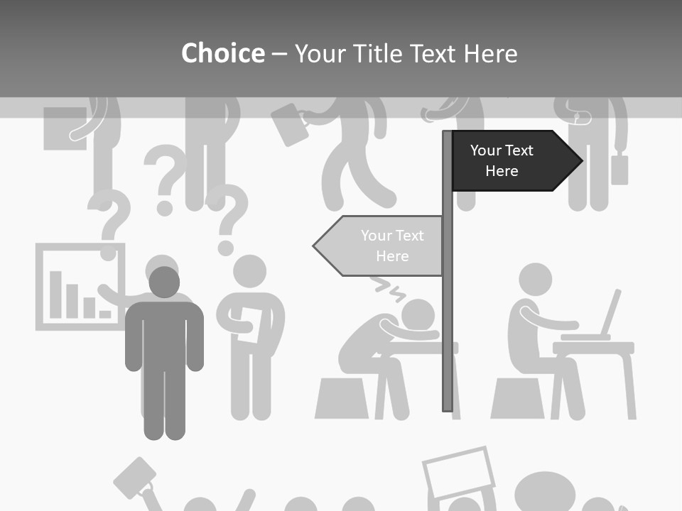 Employee Pointing Sitting PowerPoint Template