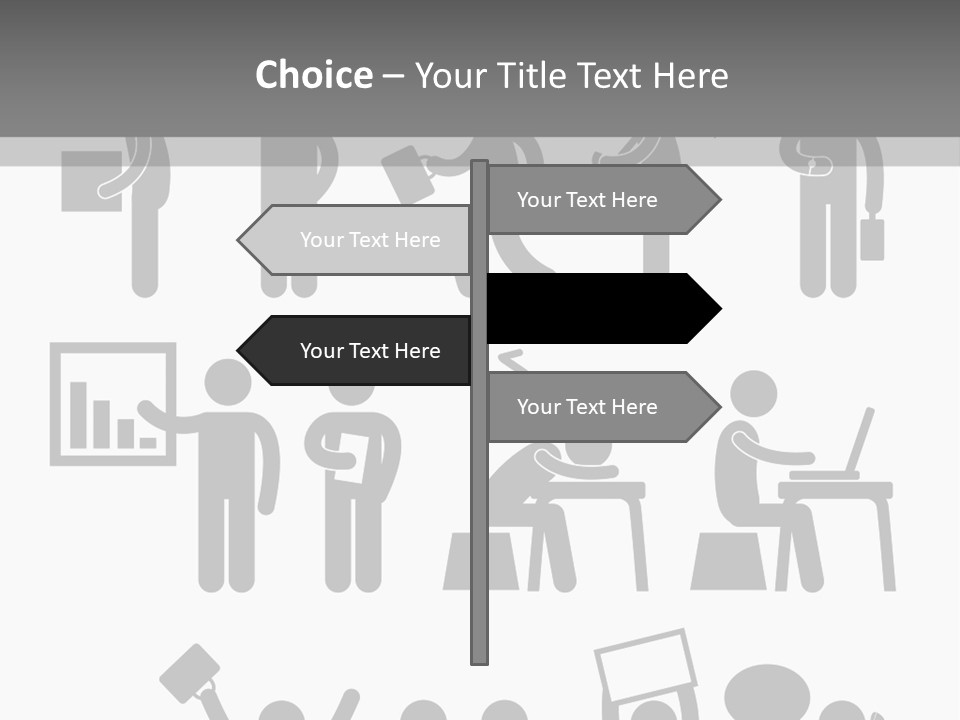 Employee Pointing Sitting PowerPoint Template