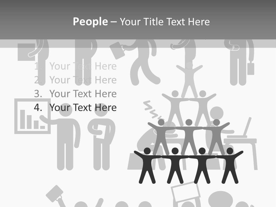 Employee Pointing Sitting PowerPoint Template