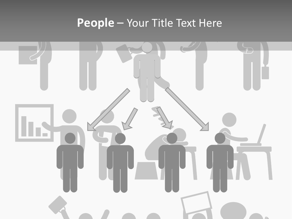 Employee Pointing Sitting PowerPoint Template