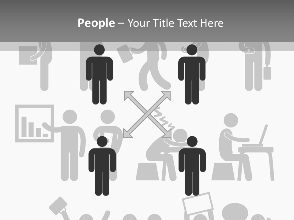 Employee Pointing Sitting PowerPoint Template