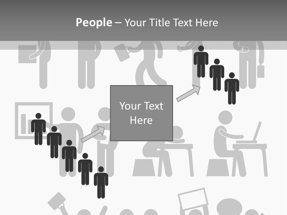 Employee Pointing Sitting PowerPoint Template