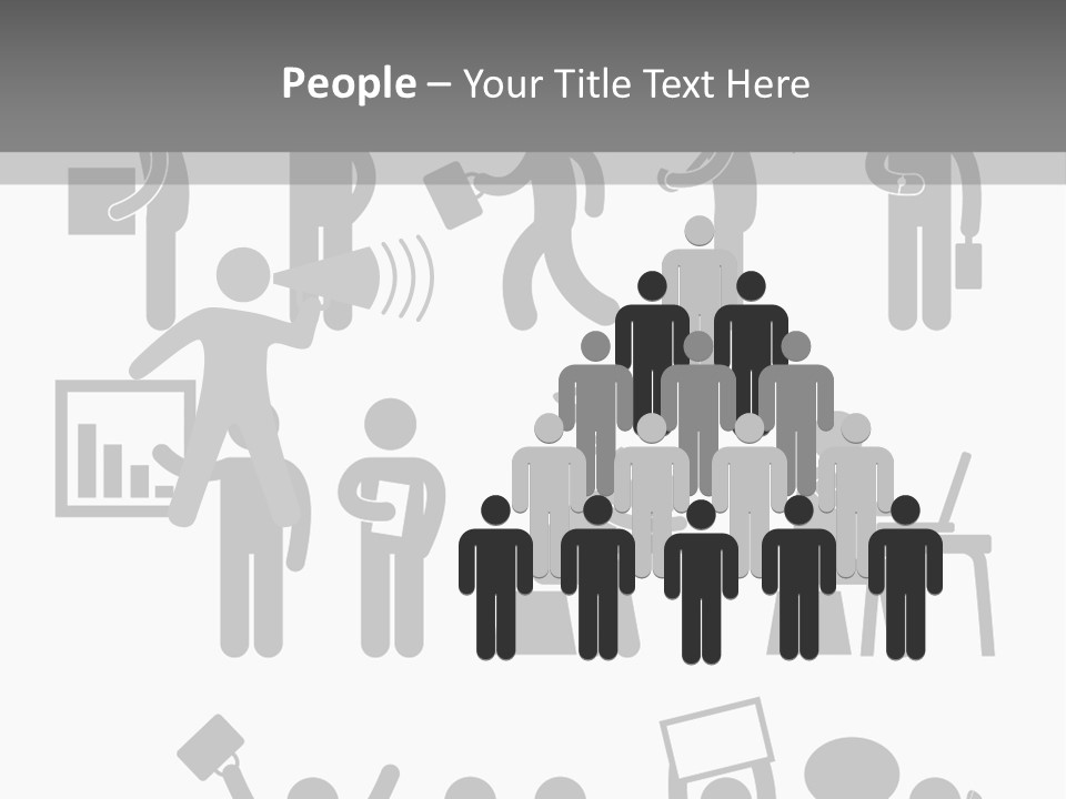 Employee Pointing Sitting PowerPoint Template