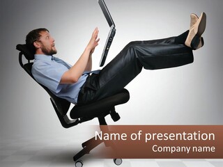Notebook Communication Businessperson PowerPoint Template