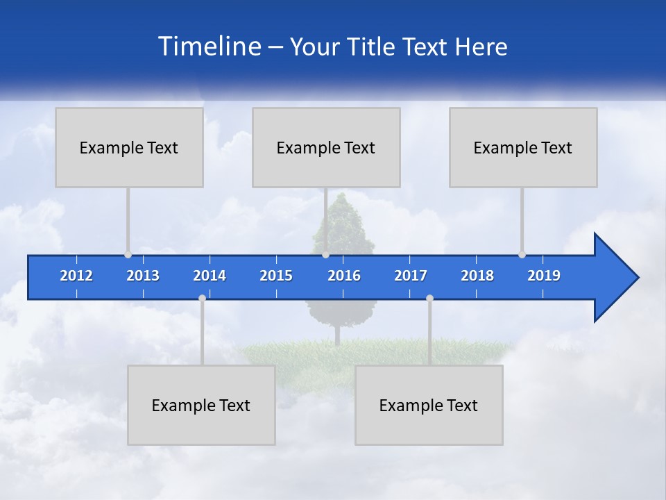 A Tree In The Middle Of A Field With Clouds In The Background PowerPoint Template
