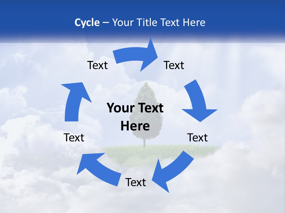 A Tree In The Middle Of A Field With Clouds In The Background PowerPoint Template