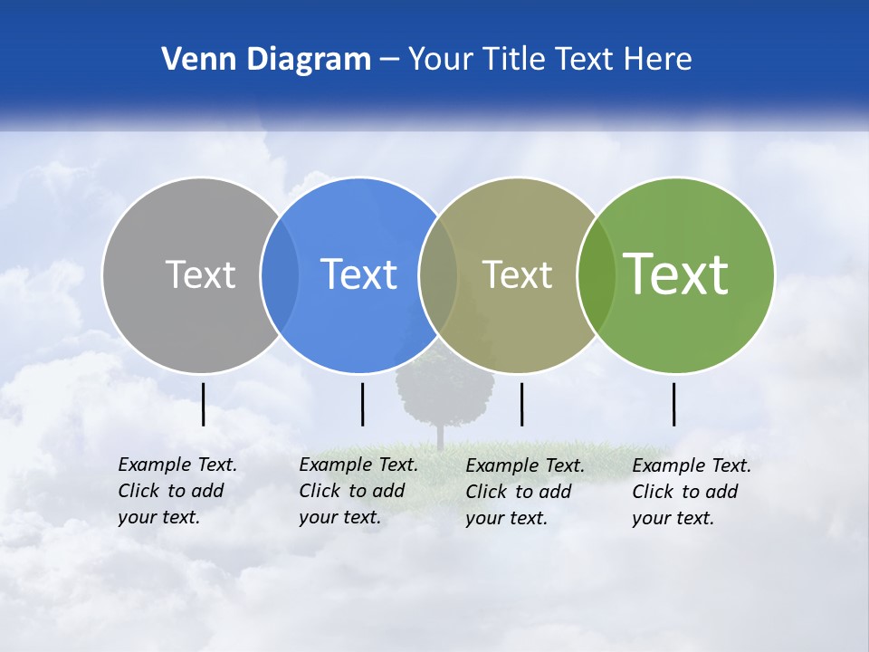 A Tree In The Middle Of A Field With Clouds In The Background PowerPoint Template