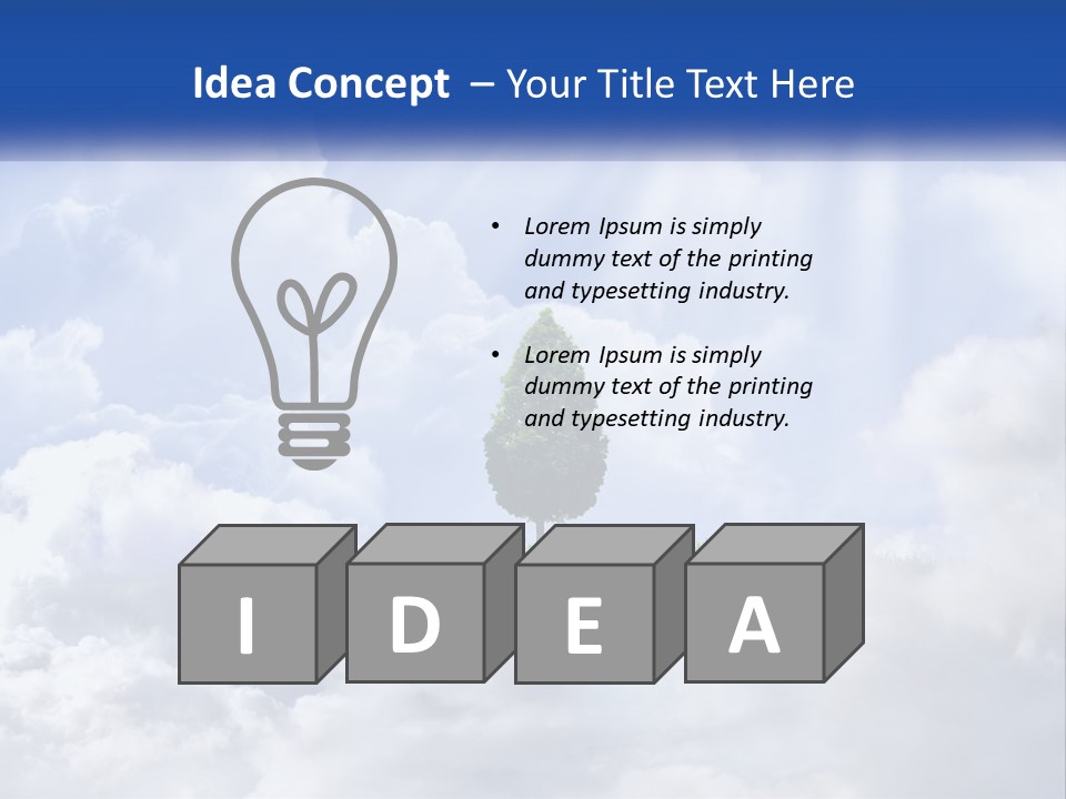 A Tree In The Middle Of A Field With Clouds In The Background PowerPoint Template