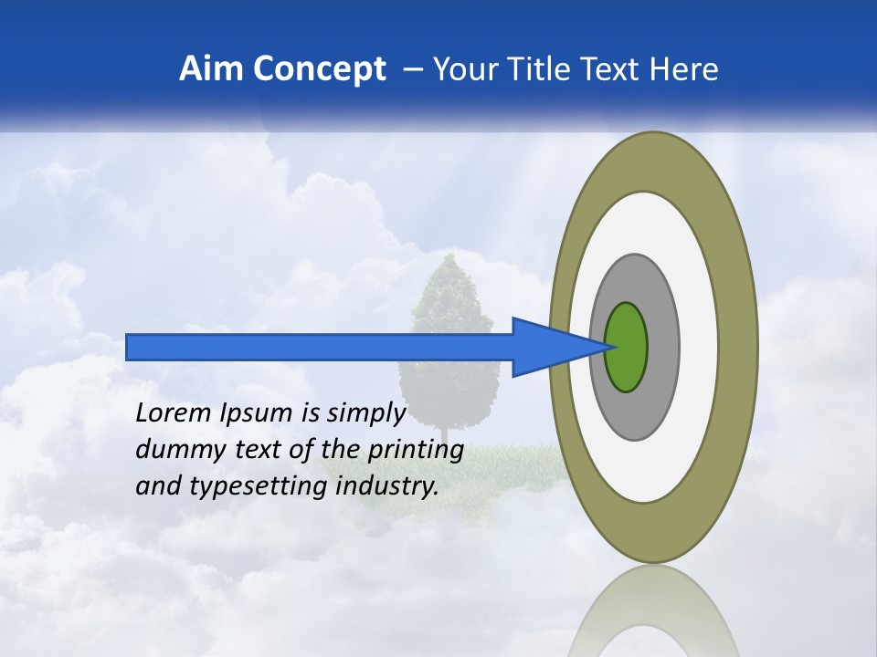 A Tree In The Middle Of A Field With Clouds In The Background PowerPoint Template