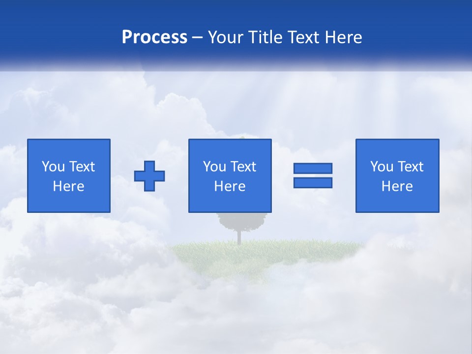 A Tree In The Middle Of A Field With Clouds In The Background PowerPoint Template
