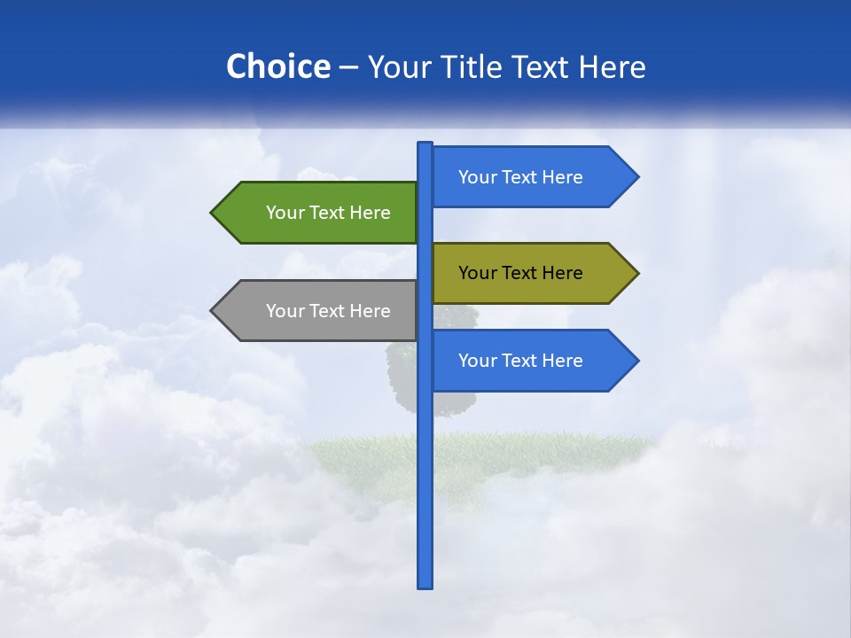 A Tree In The Middle Of A Field With Clouds In The Background PowerPoint Template