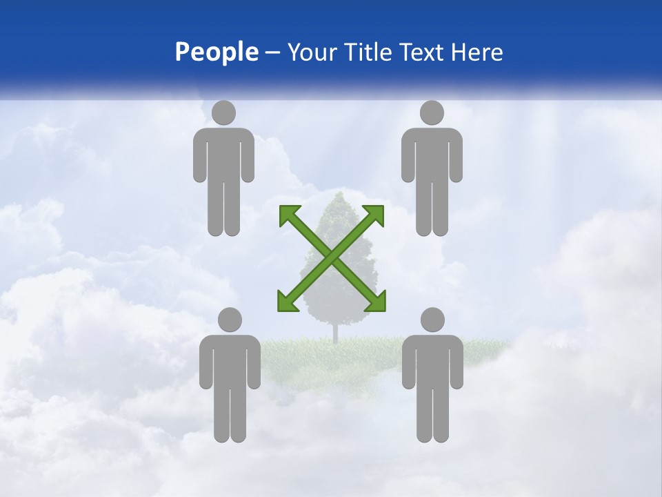 A Tree In The Middle Of A Field With Clouds In The Background PowerPoint Template