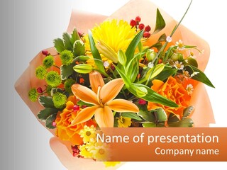 Lily Blossom Gift PowerPoint Template