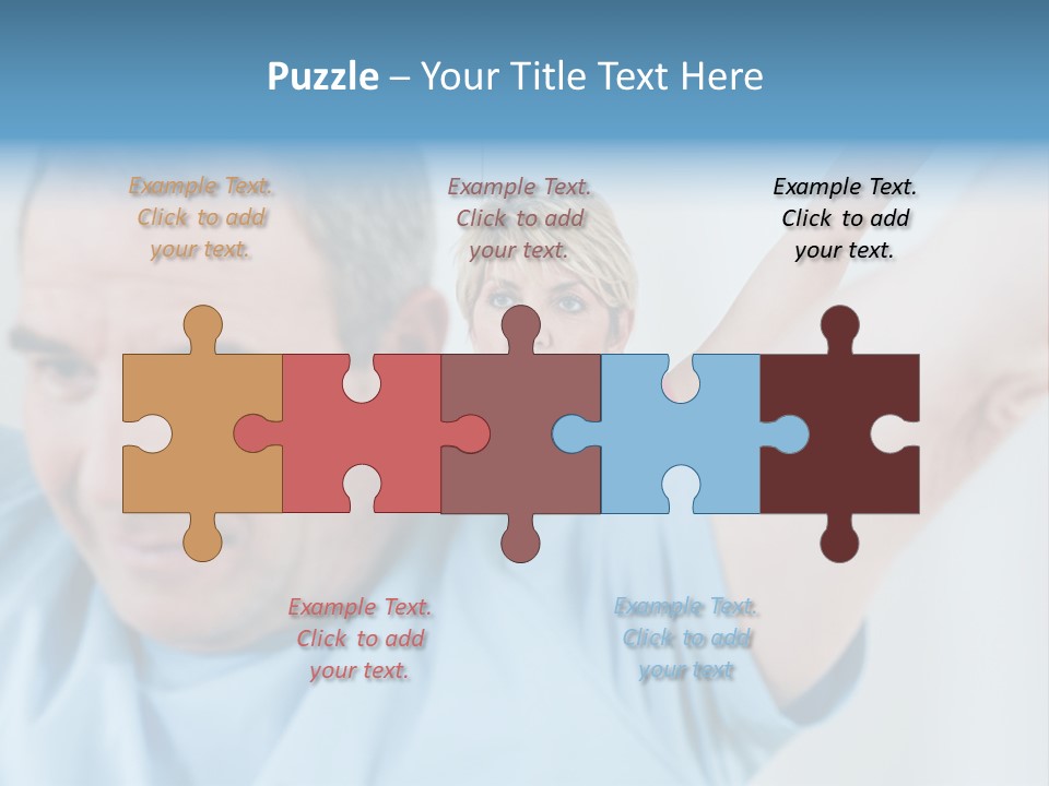 A Man And A Woman Are Looking At The Camera PowerPoint Template