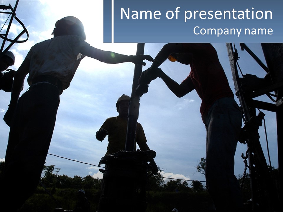 Worker Platform Silhouette PowerPoint Template