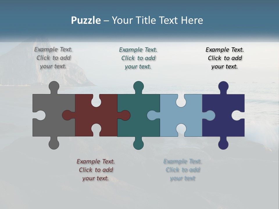 Beachfront Beach Rocky PowerPoint Template