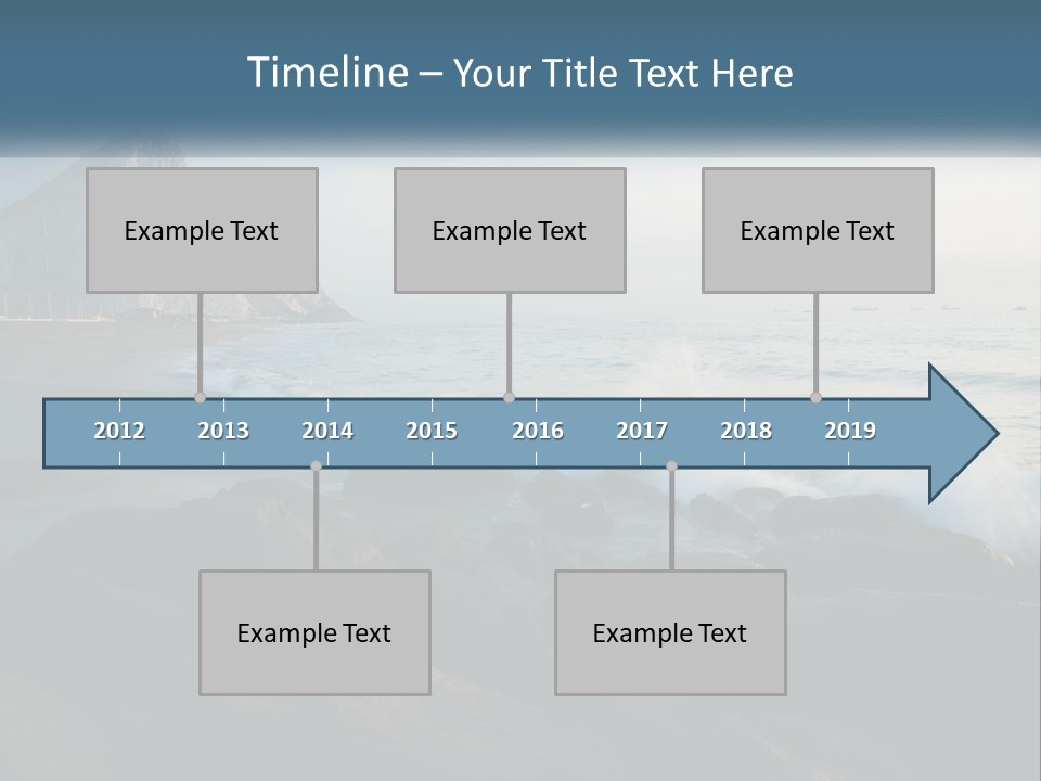 Beachfront Beach Rocky PowerPoint Template