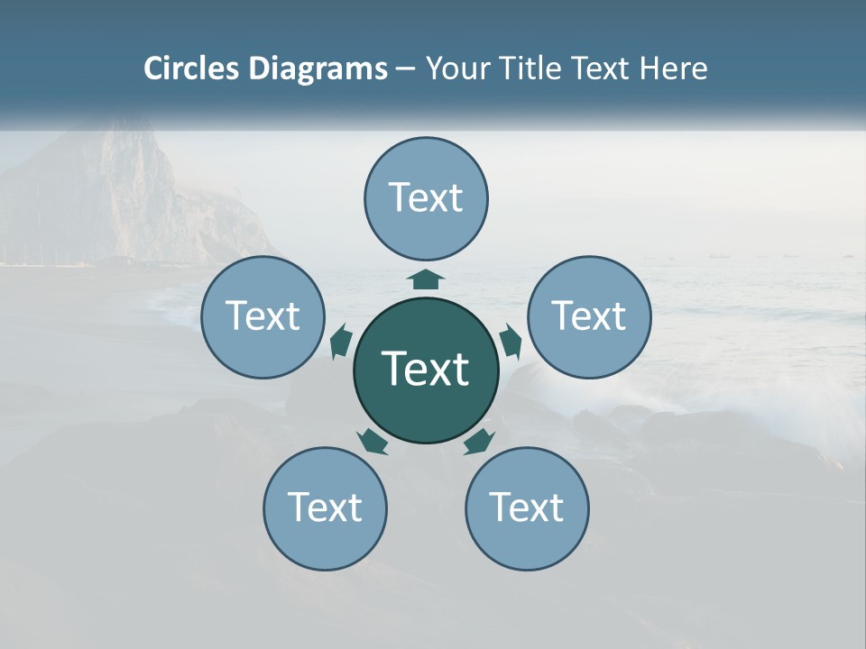 Beachfront Beach Rocky PowerPoint Template