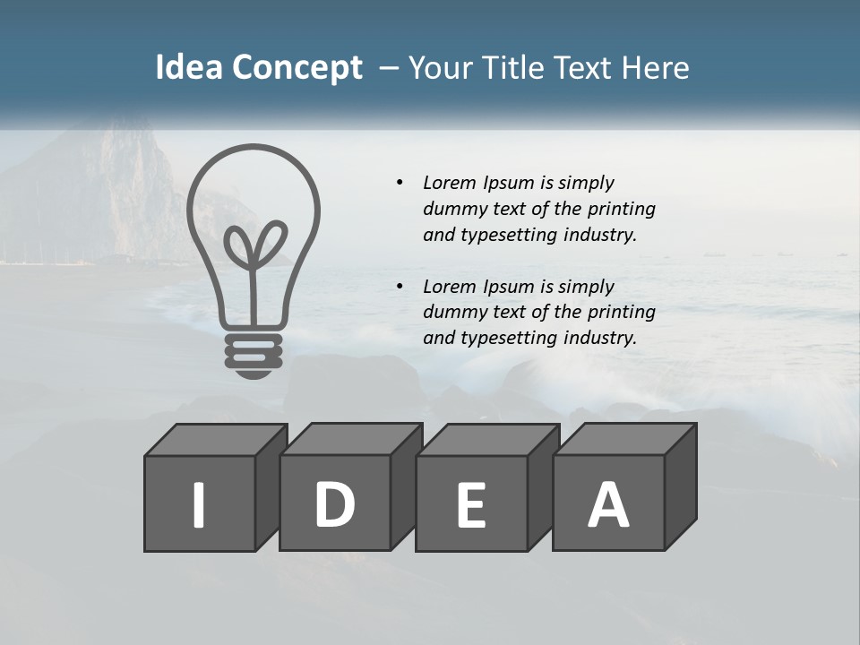 Beachfront Beach Rocky PowerPoint Template