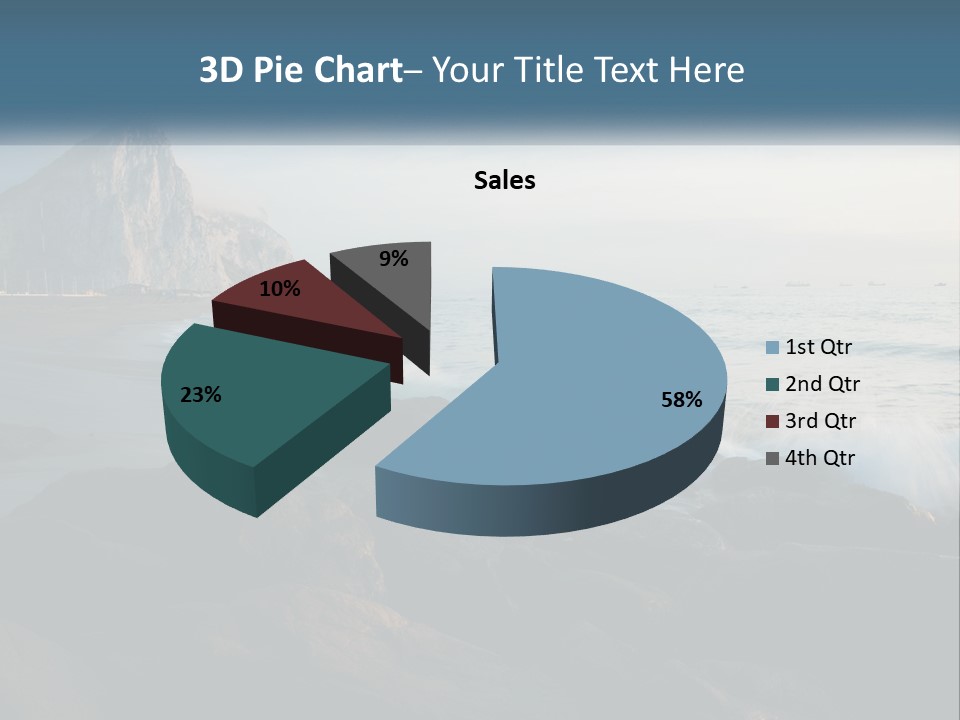 Beachfront Beach Rocky PowerPoint Template