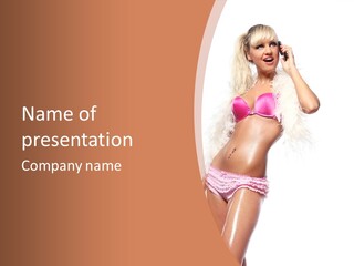 Body Telephone Sensuality PowerPoint Template