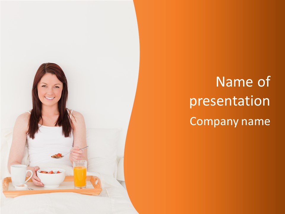 Relaxation Eating Bed PowerPoint Template