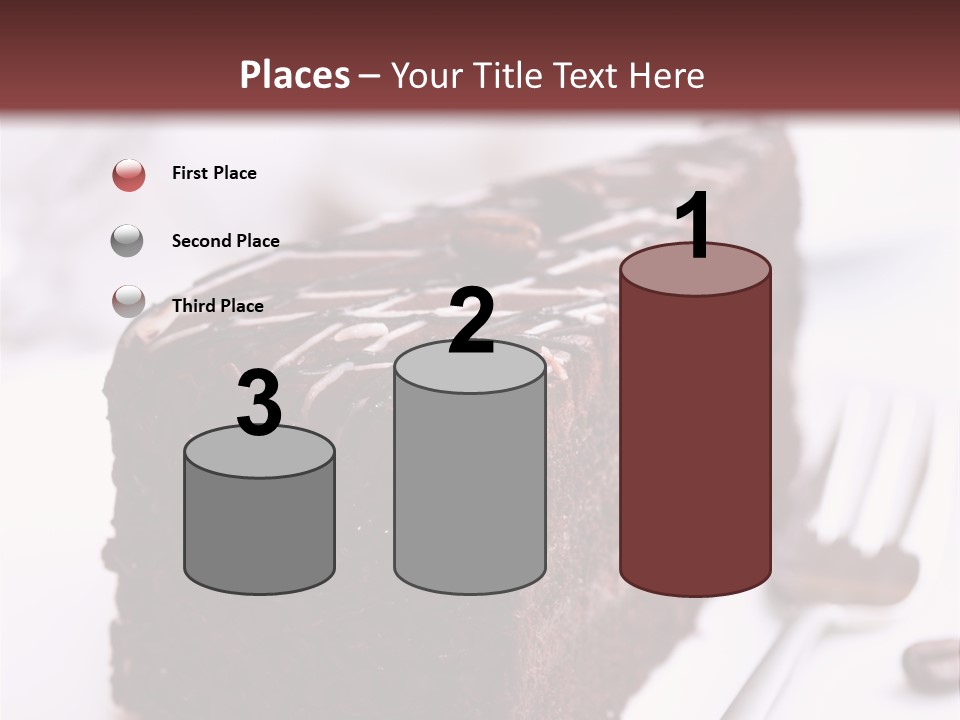 Close Up Chocolate Cake Brown PowerPoint Template