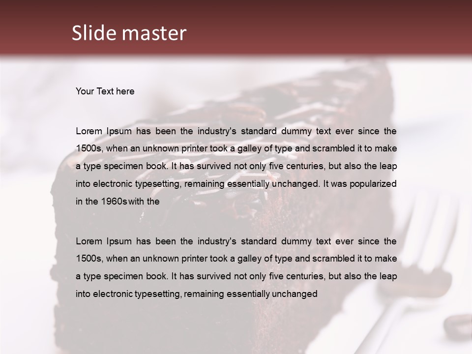 Close Up Chocolate Cake Brown PowerPoint Template