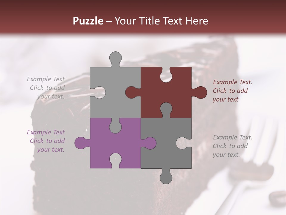 Close Up Chocolate Cake Brown PowerPoint Template