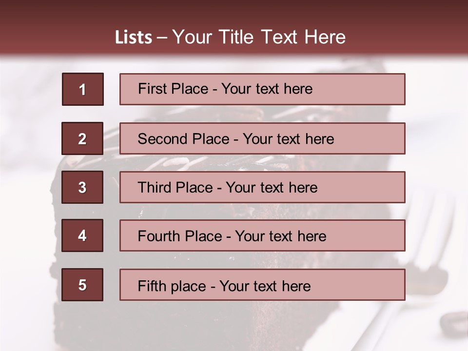 Close Up Chocolate Cake Brown PowerPoint Template