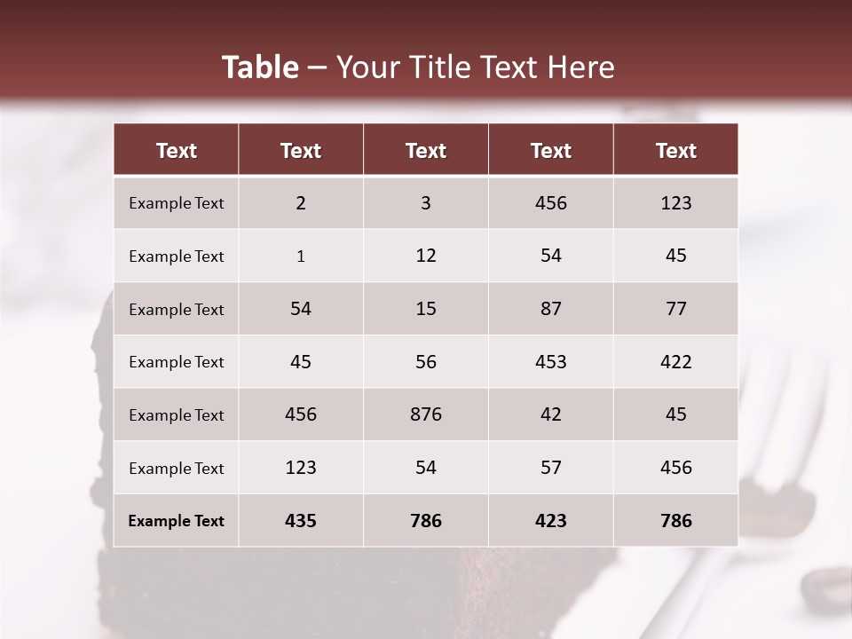 Close Up Chocolate Cake Brown PowerPoint Template