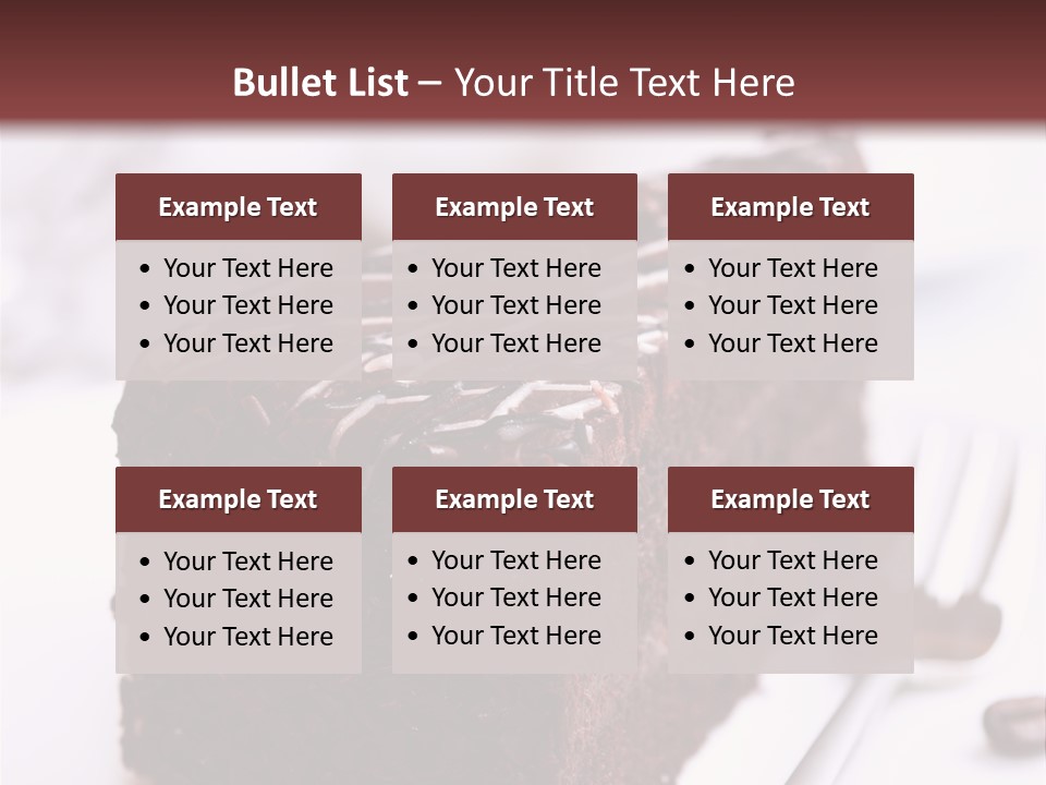 Close Up Chocolate Cake Brown PowerPoint Template