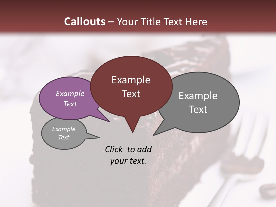 Close Up Chocolate Cake Brown PowerPoint Template