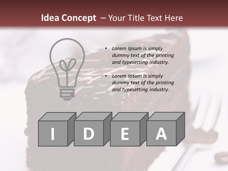Close Up Chocolate Cake Brown PowerPoint Template