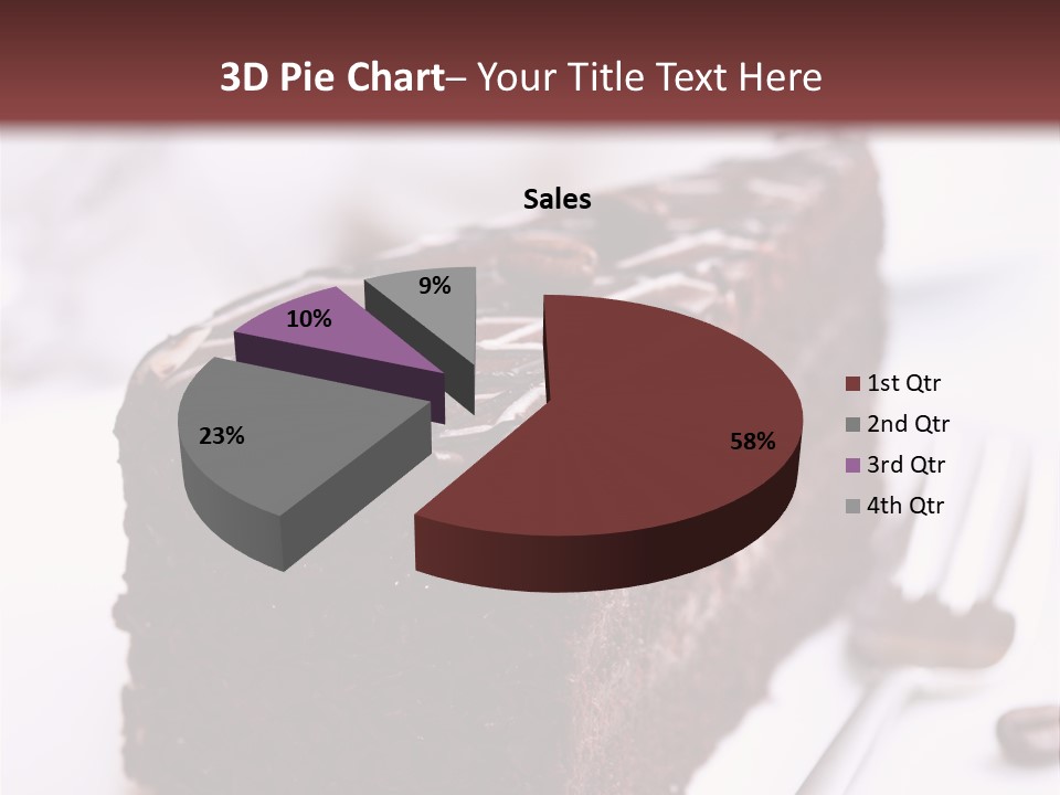 Close Up Chocolate Cake Brown PowerPoint Template